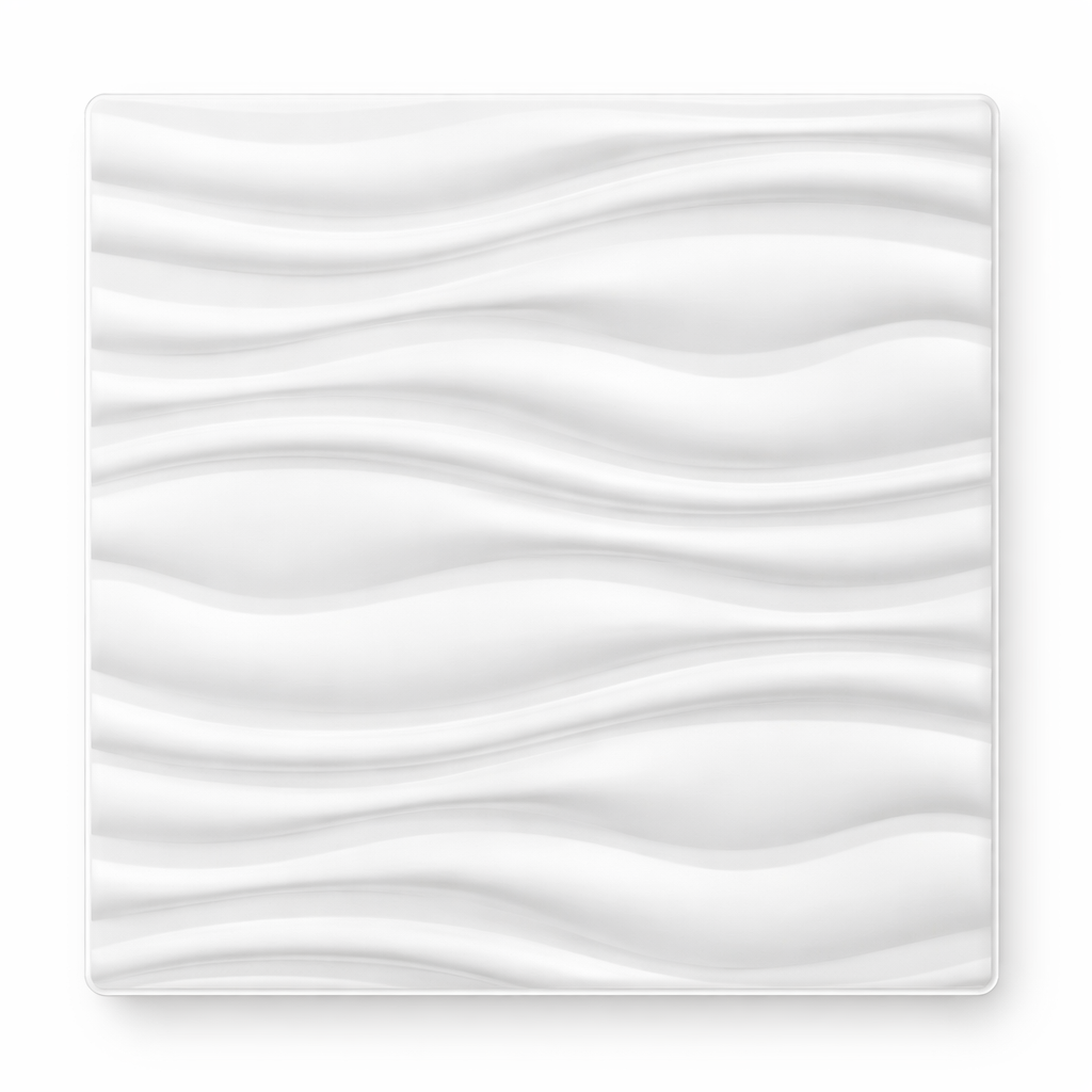 Kaseton Ścienny Sufitowy Biały fale strukturalny 3D Polistyren 50x50 cm - obrazek 2