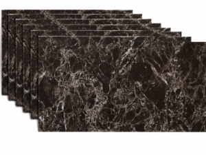 Panel Ścienny Samoprzylepny Dekoracyjny Czarno Brązowy Marmur 60x30 cm 8 szt