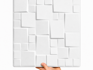 Kaseton Ścienny Sufitowy Biały 3D kwadraty Polistyren 50x50 cm